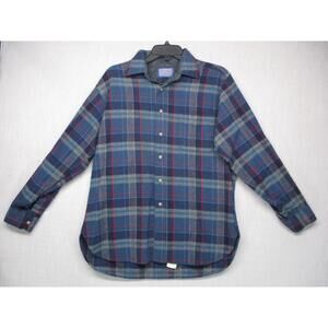 Pendleton Plaid 100% Wool Vintage Western Outdoor Flannel Shirt Mens Size Large